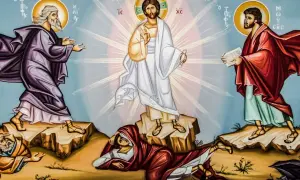 Ikona przedstawia przemienienie pańskie. Jezus w bieli jaśnieje, a obok niego Mojżesz i Eliasz. Uczniowie leżą na ziemi oślepieni blaskiem.