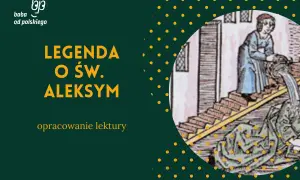 Legenda o świętym Aleksym. Ilustracja przedstawia scenę z życia świętego, gdzie ktoś wylewa wodę na leżącą postać.