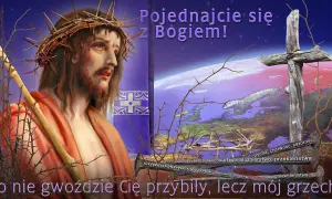 Niech będzie pochwalony Jezus Chrystus! Obraz przedstawia cierpiącego Chrystusa z koroną cierniową, symbolizującą ludzkie grzechy, które go przybiły.