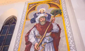 Św. Krzysztof z Dzieciątkiem Jezus na ramionach, inspiracja dla imiona do bierzmowania męskie.