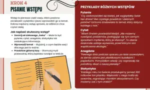 Jak czytać pismo święte? Poradnik pisania wstępu do eseju: zacznij od haka, wprowadź temat i przedstaw tezę. Przykłady wstępów: pytanie, cytat, anegdota, statystyka.